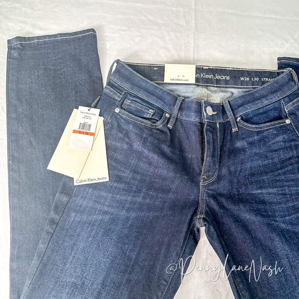 Calvin Klein Jeans Straight-Leg Jeans Dark Blue - Picture 3 of 12